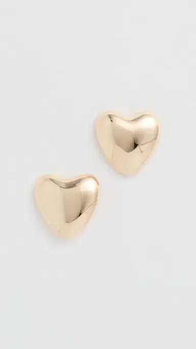 Annika Inez Mini Heart Studs Gold One Size | Thumbnail 2