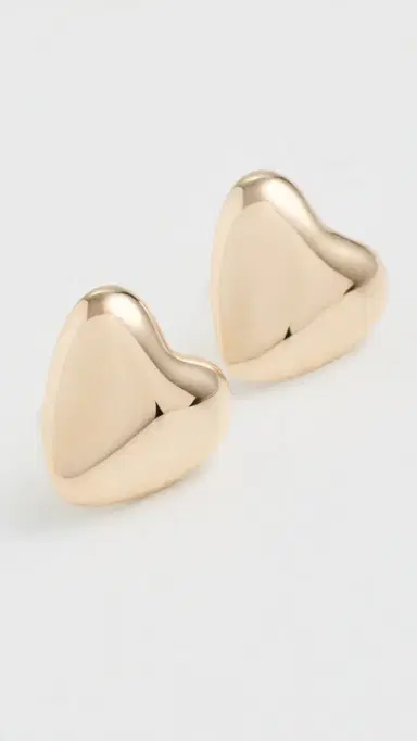 Annika Inez Mini Heart Studs Gold One Size | Thumbnail 4