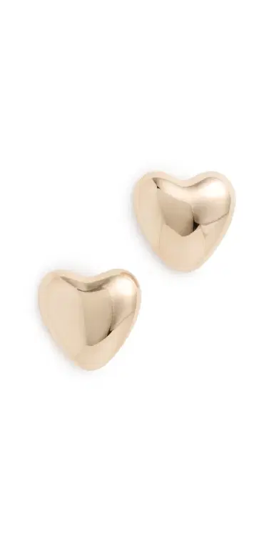 Annika Inez Mini Heart Studs Gold One Size | Thumbnail 1