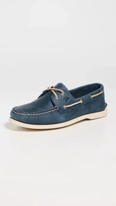 Sperry Authentic Original 2 Eye Nubuck Boat Shoes Navy 9 | Thumbnail 2