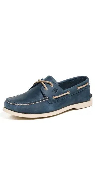 Sperry Authentic Original 2 Eye Nubuck Boat Shoes Navy 9 | Thumbnail 1
