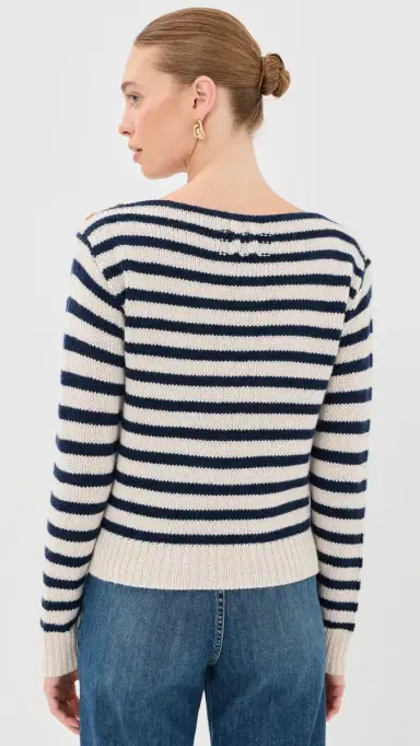 Nili Lotan Tandy Cashmere Sweater /arine Stripe | Thumbnail 3 Nili Lotan Tandy Cashmere Sweater /arine Stripe | Thumbnail 3