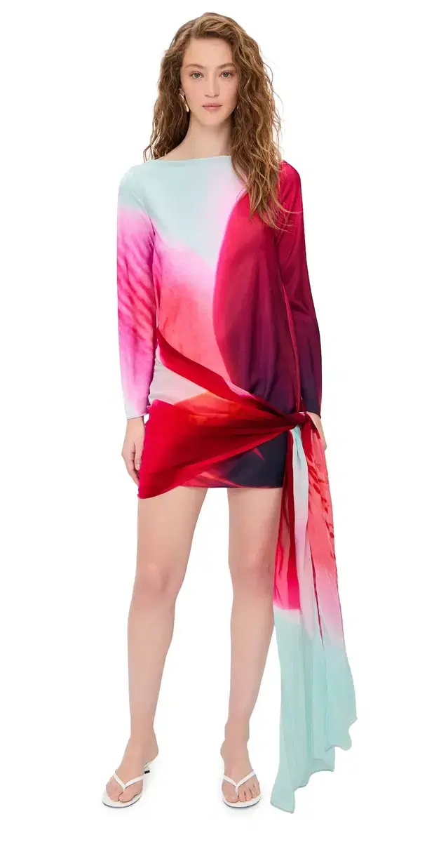 Farrah Long Sleeve Mini Dress Tropical Bloom