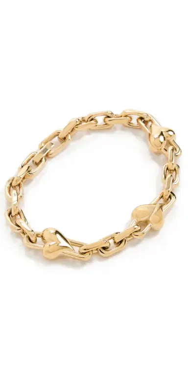 JENNY BIRD Art Heart Chain Bracelet High Polish Gold One Size | Thumbnail 1