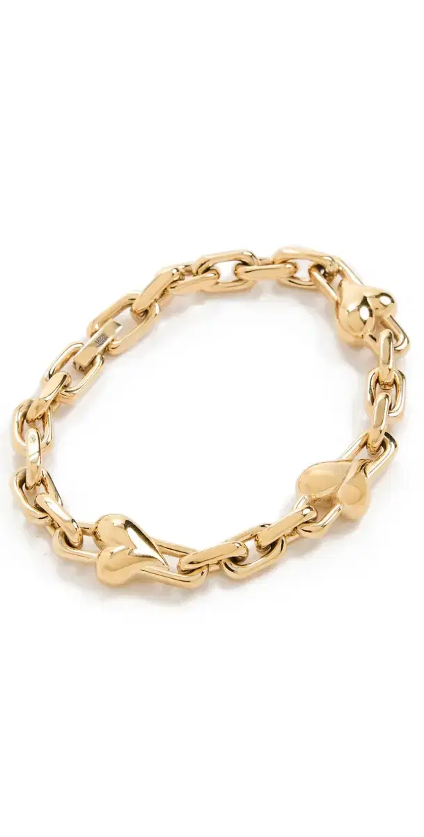 Art Heart Chain Bracelet High Polish Gold One Size