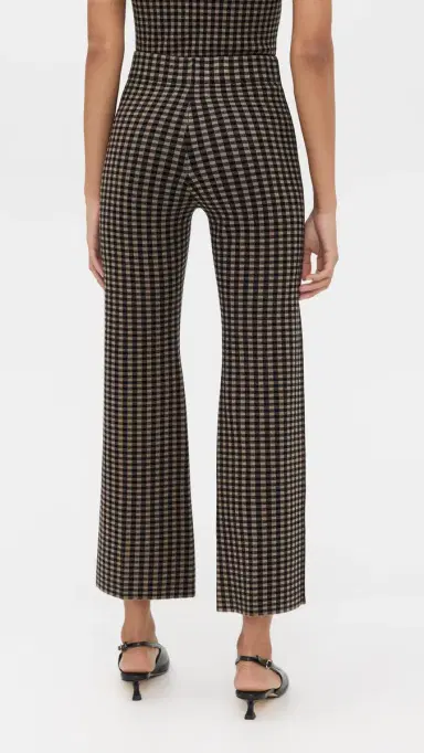 LE BOP Gingham Flare Pants Chocolate/Black | Thumbnail 3