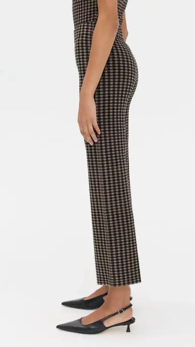 LE BOP Gingham Flare Pants Chocolate/Black | Thumbnail 4