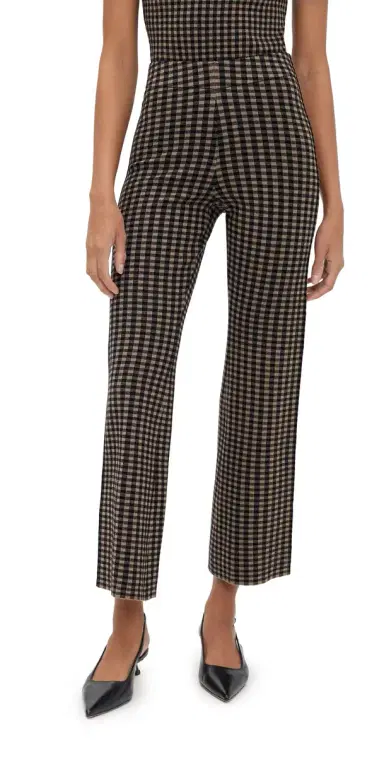 LE BOP Gingham Flare Pants Chocolate/Black | Thumbnail 1