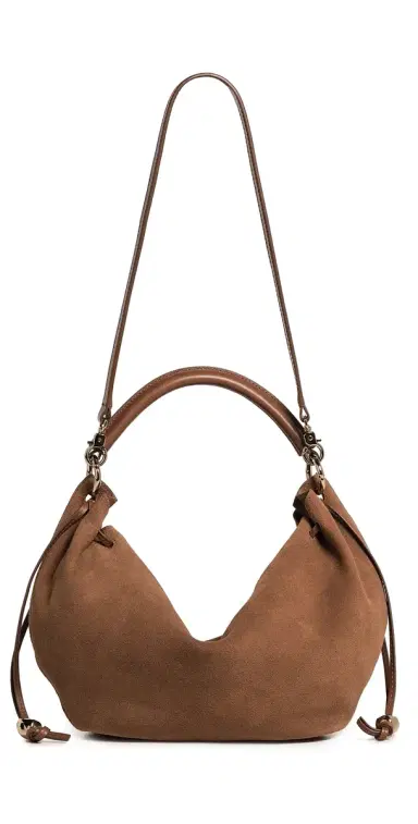 Madewell The Camren Gathered Shoulder Bag in Suede Aged Cognac One Size | Thumbnail 1 Madewell The Camren Gathered Shoulder Bag in Suede Aged Cognac One Size | Thumbnail 1