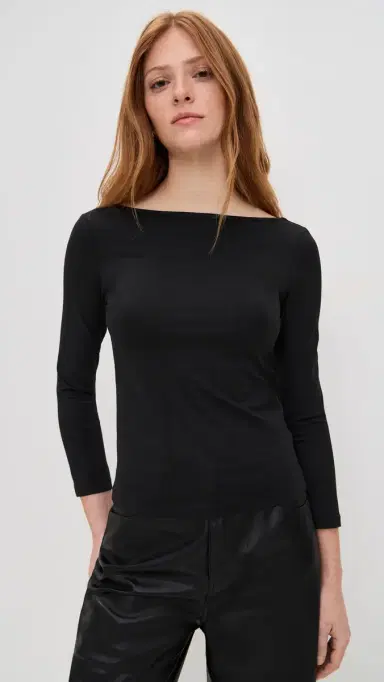 St. Agni Soft Jersey Ballerina Top Jet Black | Thumbnail 2 St. Agni Soft Jersey Ballerina Top Jet Black | Thumbnail 2