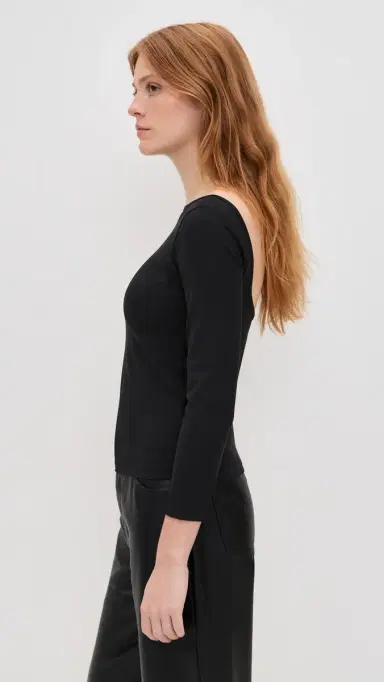 St. Agni Soft Jersey Ballerina Top Jet Black | Thumbnail 4 St. Agni Soft Jersey Ballerina Top Jet Black | Thumbnail 4