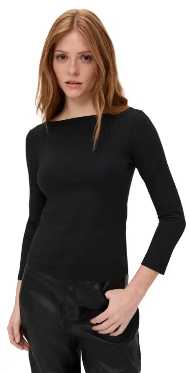 St. Agni Soft Jersey Ballerina Top Jet Black | Thumbnail 1 St. Agni Soft Jersey Ballerina Top Jet Black | Thumbnail 1