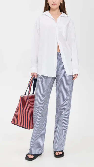 DONNI. The Pop Simple Pants Navy Stripe | Thumbnail 5 DONNI. The Pop Simple Pants Navy Stripe | Thumbnail 5