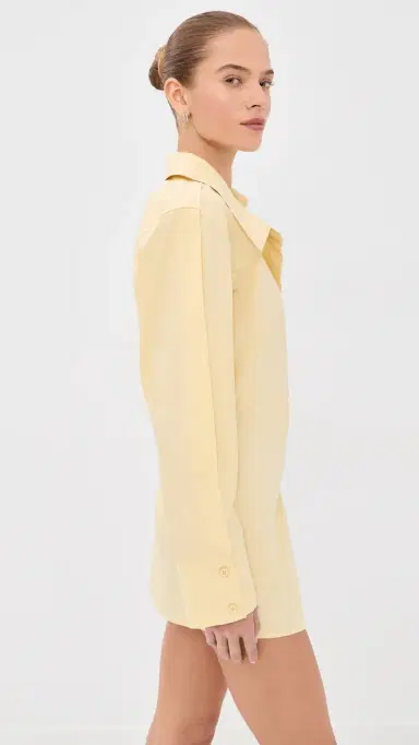 The Attico Mini Shirt Dress Pale Yellow | Thumbnail 4