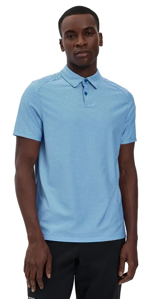 Slim Fit Commuter Polo Bright Sapphire Double Stripe