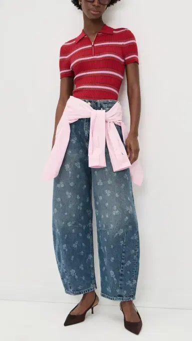 ESSENTIEL ANTWERP Barrel Leg Jeans Quiet Pool | Thumbnail 5