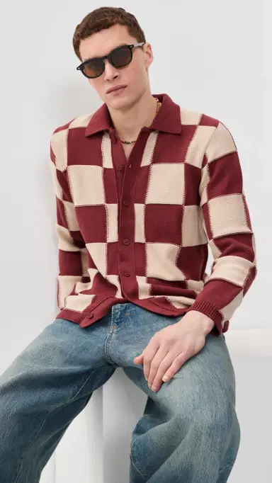 Far Afield quare Patchwork Sweater Red/and | Thumbnail 2 Far Afield quare Patchwork Sweater Red/and | Thumbnail 2