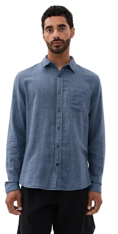 Vince Double Face Long Sleeve Shirt Chambray M | Thumbnail 1 Vince Double Face Long Sleeve Shirt Chambray M | Thumbnail 1