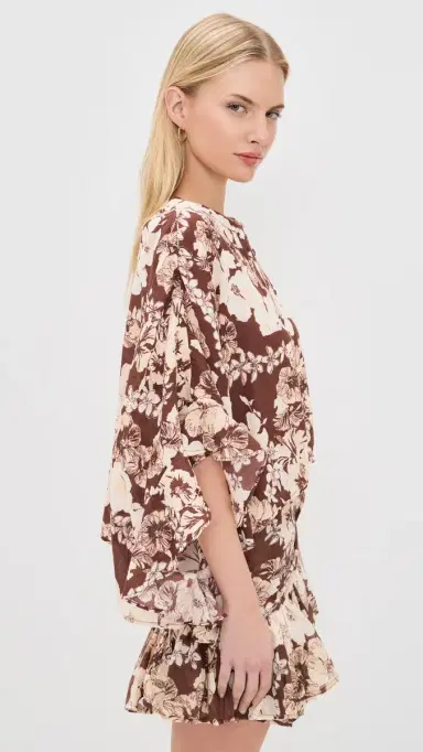Coniglio Palm Beach Button Front Scarf Top Hibiscus Tropical Coconut One Size | Thumbnail 4 Coniglio Palm Beach Button Front Scarf Top Hibiscus Tropical Coconut One Size | Thumbnail 4