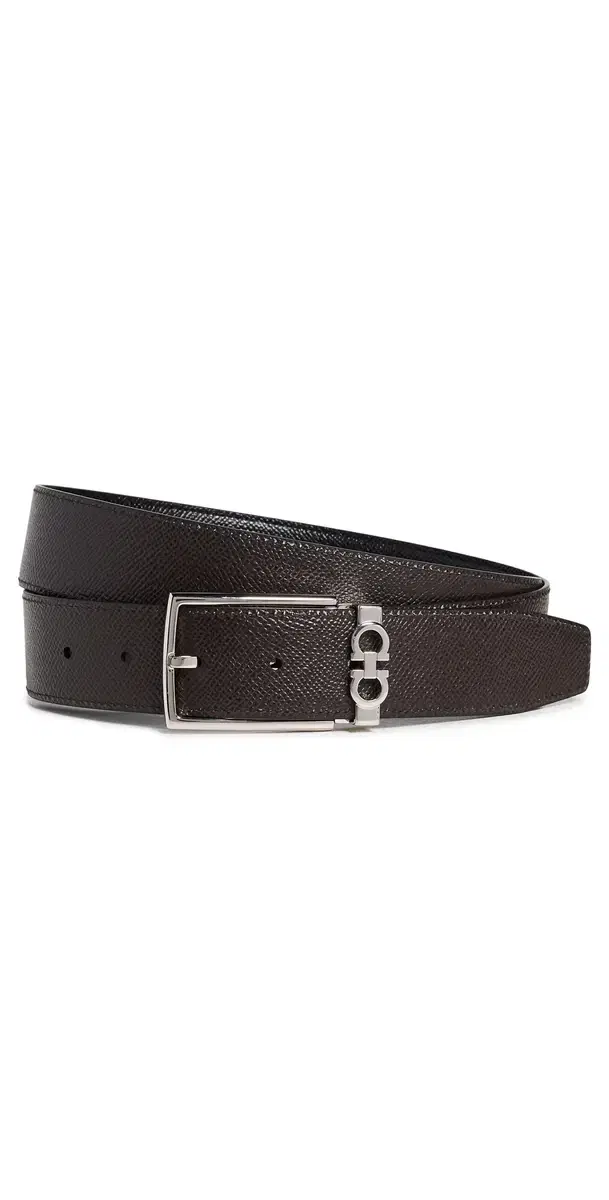 FERRAGAMO Gancio Reversible Belt Black/Brown