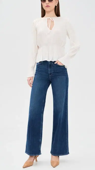 PAIGE Anessa High Rise Wide Leg Jeans Amalfi Tide 33 | Thumbnail 5