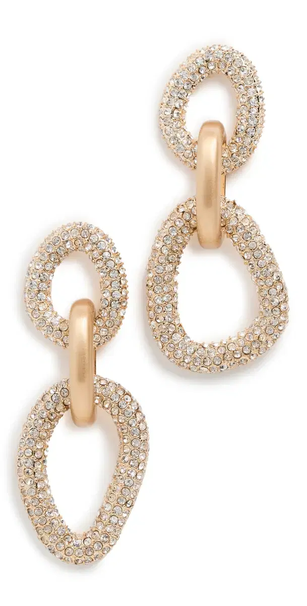 Reyes Earrings Gold Clear One Size
