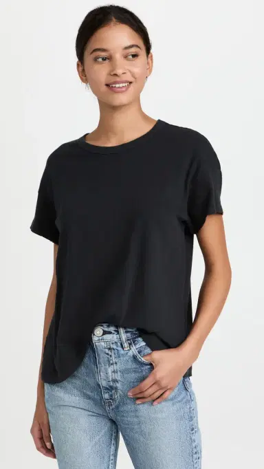 The Great. THE GREAT. The Boxy Crew Tee Almost Black 1 | Thumbnail 2