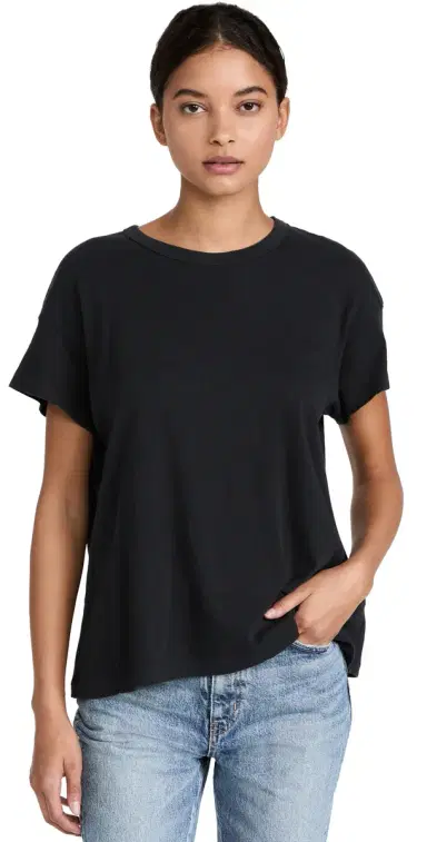 The Great. THE GREAT. The Boxy Crew Tee Almost Black 1 | Thumbnail 1