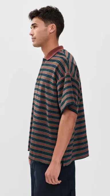 Howlin' Howlin' Striped Terry Space Polo Astro Mind M | Thumbnail 4