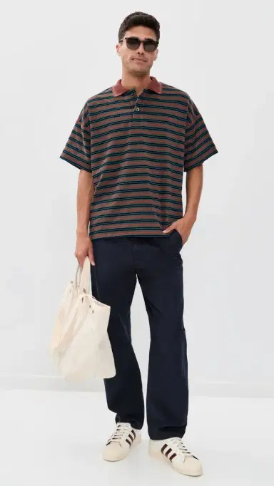Howlin' Howlin' Striped Terry Space Polo Astro Mind M | Thumbnail 5