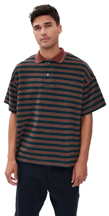 Howlin' Howlin' Striped Terry Space Polo Astro Mind M | Thumbnail 1