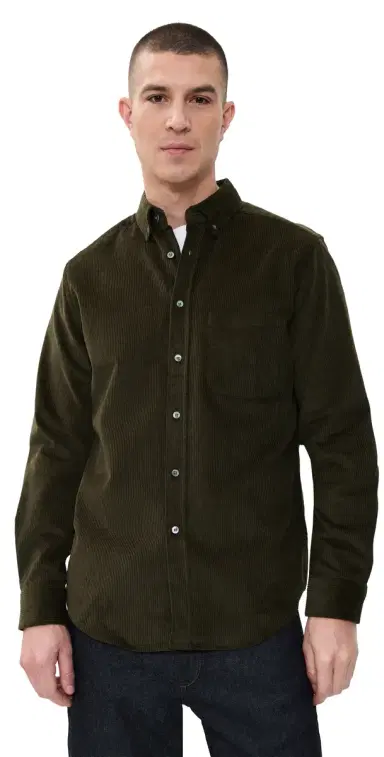 Portuguese Flannel Lobo 2.0 Corduroy Button Down Shirt Olive | Thumbnail 1 Portuguese Flannel Lobo 2.0 Corduroy Button Down Shirt Olive | Thumbnail 1