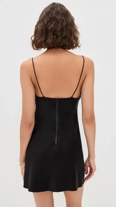 Alice + Olivia Harmony Mini Slip Dress Black 4 | Thumbnail 3