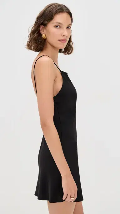 Alice + Olivia Harmony Mini Slip Dress Black 4 | Thumbnail 4