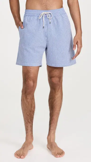 Polo Ralph Lauren Traveler Seersucker Swim Trunks 6 Cruise Royal Seersucker | Thumbnail 2 Polo Ralph Lauren Traveler Seersucker Swim Trunks 6 Cruise Royal Seersucker | Thumbnail 2