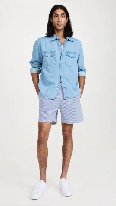 Polo Ralph Lauren Traveler Seersucker Swim Trunks 6 Cruise Royal Seersucker | Thumbnail 5 Polo Ralph Lauren Traveler Seersucker Swim Trunks 6 Cruise Royal Seersucker | Thumbnail 5