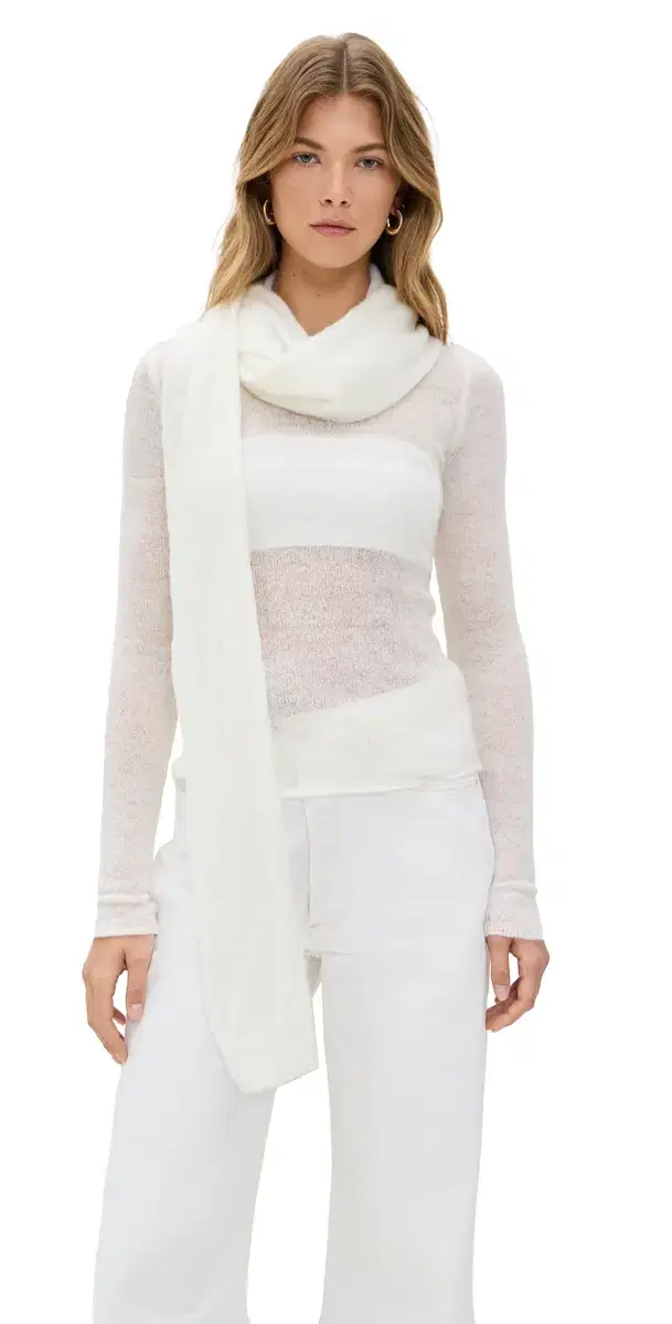 Wrap Tie Knit Top White
