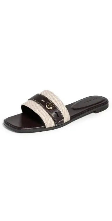 Tory Burch Romy Slides Natural 5 | Thumbnail 1