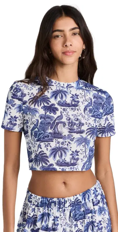 Staud Fernanda Top Blue Toile L | Thumbnail 1