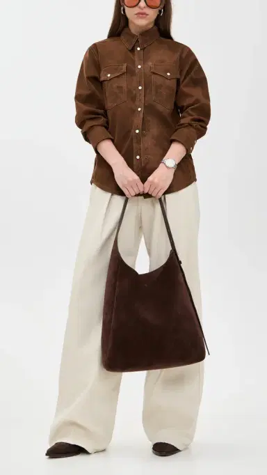 Tory Burch Suede Hobo Bag Dark Cocoa | Thumbnail 3