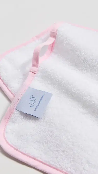 Weezie Signature Washcloths 2 Pack Ballet Pink on White One Size | Thumbnail 4