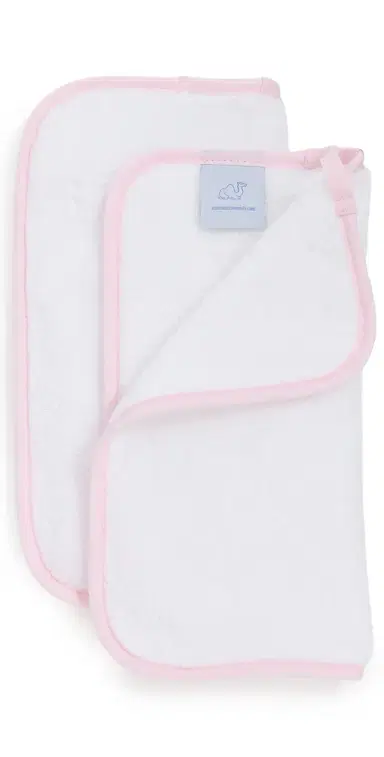 Weezie Signature Washcloths 2 Pack Ballet Pink on White One Size | Thumbnail 1