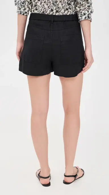 Madewell The Zoe Linen Shorts Jet Black | Thumbnail 3