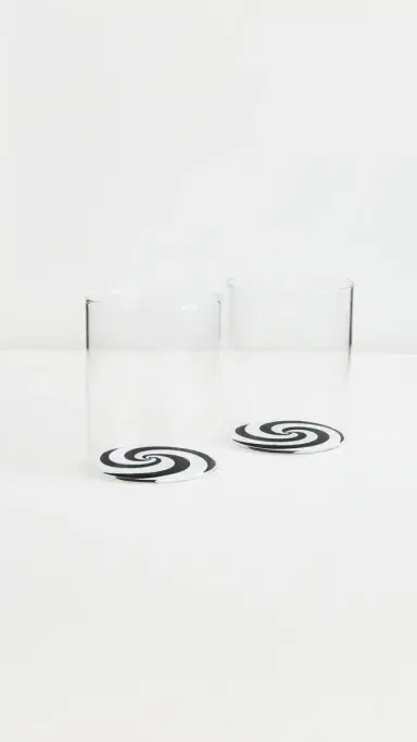 FAZEEK Swirl Tumbler Set of 2 Black/White One Size | Thumbnail 2 FAZEEK Swirl Tumbler Set of 2 Black/White One Size | Thumbnail 2
