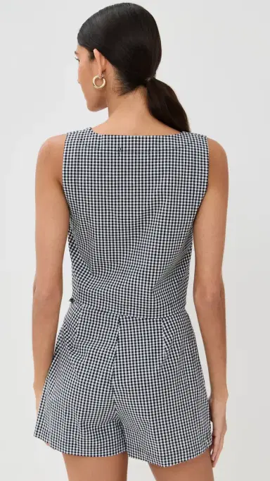 LE BOP Desiree Cropped Tank Gingham Black & White XL | Thumbnail 3