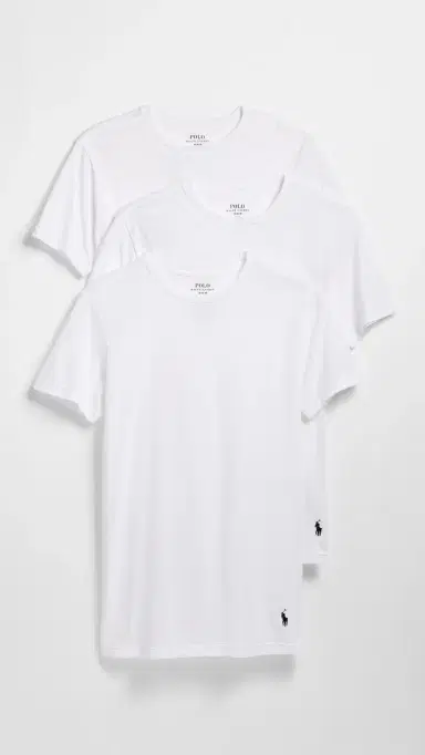 Polo Ralph Lauren Underwear Slim Fit Cotton Crew Tee 3 Pack White L | Thumbnail 2
