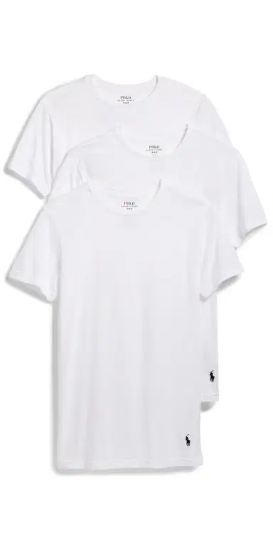 Polo Ralph Lauren Underwear Slim Fit Cotton Crew Tee 3 Pack White L | Thumbnail 1