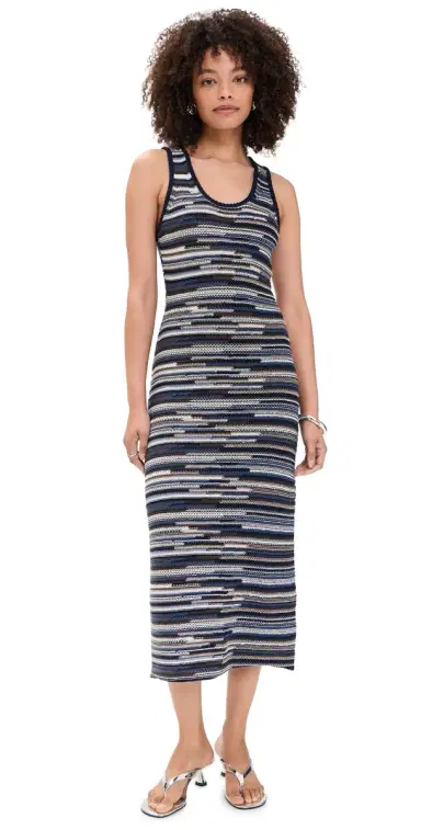 Proenza Schouler White Label Zinah Knit Dress In Linen Dry Rib | Thumbnail 1 Proenza Schouler White Label Zinah Knit Dress In Linen Dry Rib | Thumbnail 1