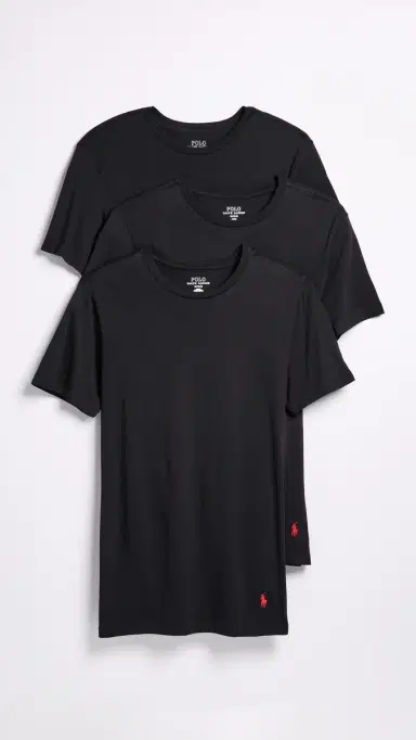 Polo Ralph Lauren Underwear Slim Fit Cotton Crew Tee 3 Pack Polo Black L | Thumbnail 2