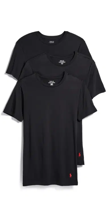Polo Ralph Lauren Underwear Slim Fit Cotton Crew Tee 3 Pack Polo Black L | Thumbnail 1